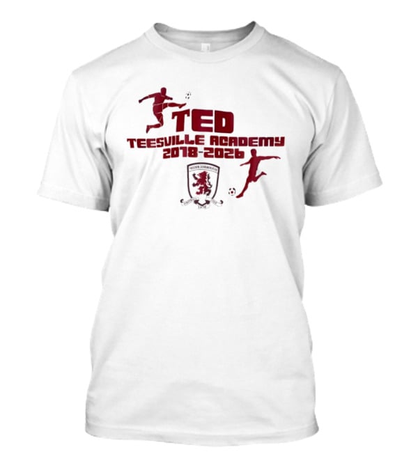 Middlesbrough FC Ted Teesville Academy 2018 2026 Soccer Crest Footballer T-Shirt