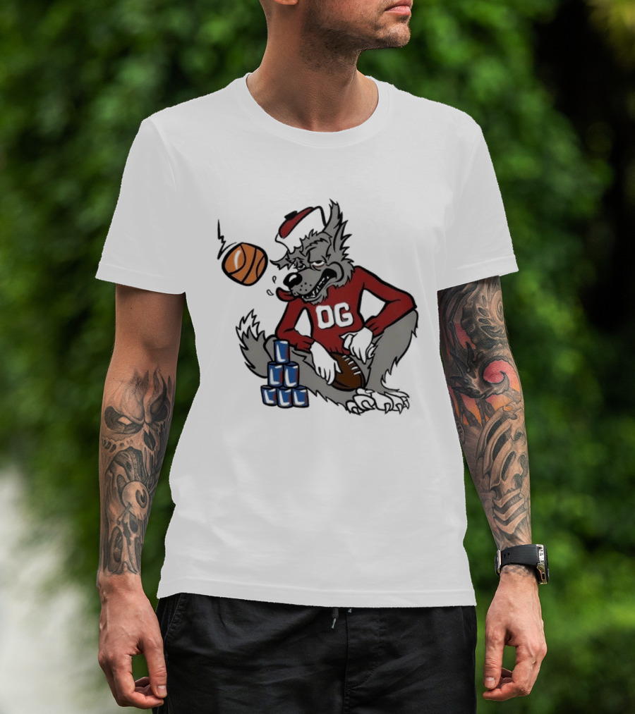 Nc State Wolfpack NCAA Game Day Tailgate Sports Basketball Wolf With Blocks T-Shirt
