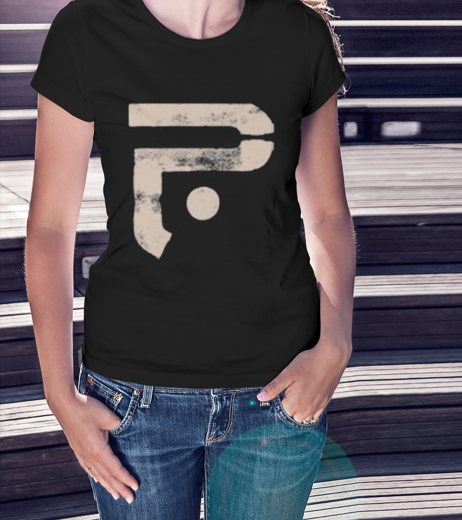 A Pale White Dot Abstract Symbol With Textured Circular Motif T-Shirt