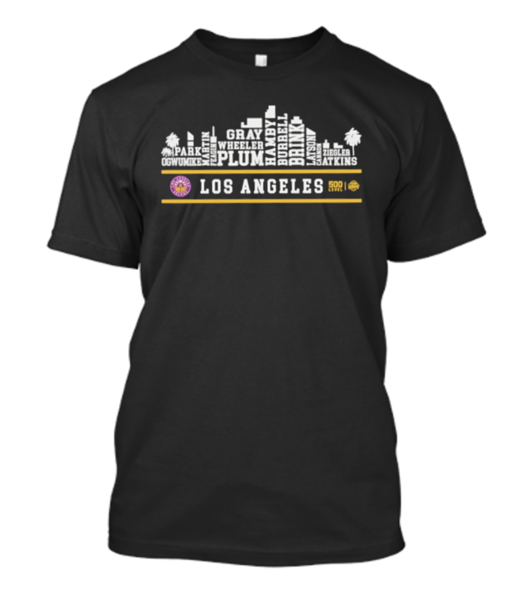 Los Angeles Sparks 2026 Players Name Roster Skyline T-Shirt