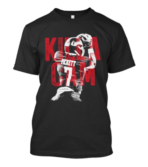 Killa Cam Pickett Kansas Jayhawks 7 Bitmap Overlay T-Shirt