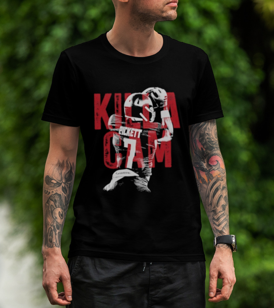 Killa Cam Pickett Kansas Jayhawks 7 Bitmap Overlay T-Shirt