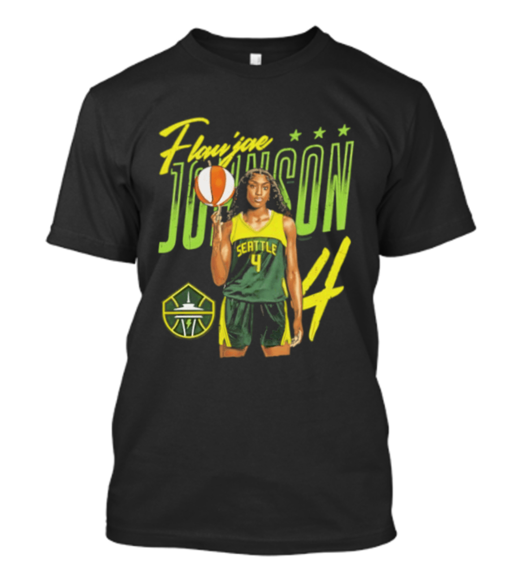Flau'jae Johnson 4 Seattle Storm Basketball Star Pose T-Shirt
