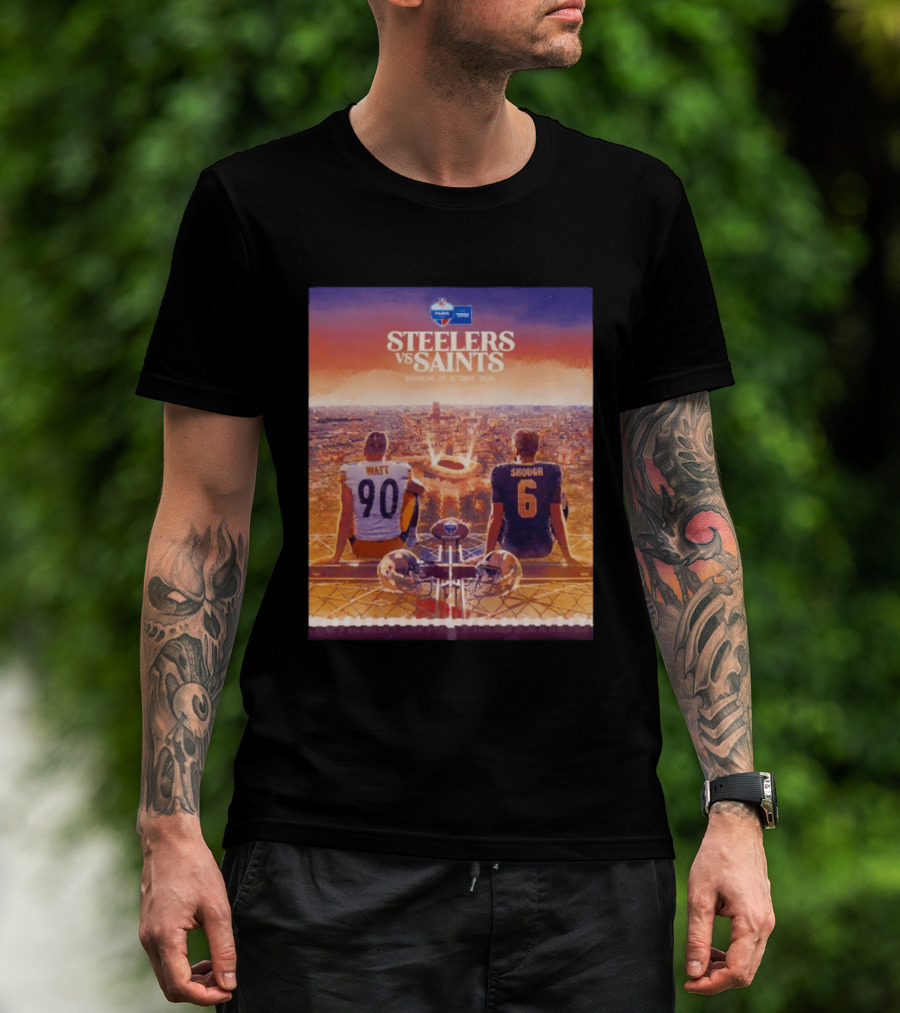 Steelers Vs Saints Paris Game Dimanche 25 Octobre 2026 Watt Shough T-Shirt