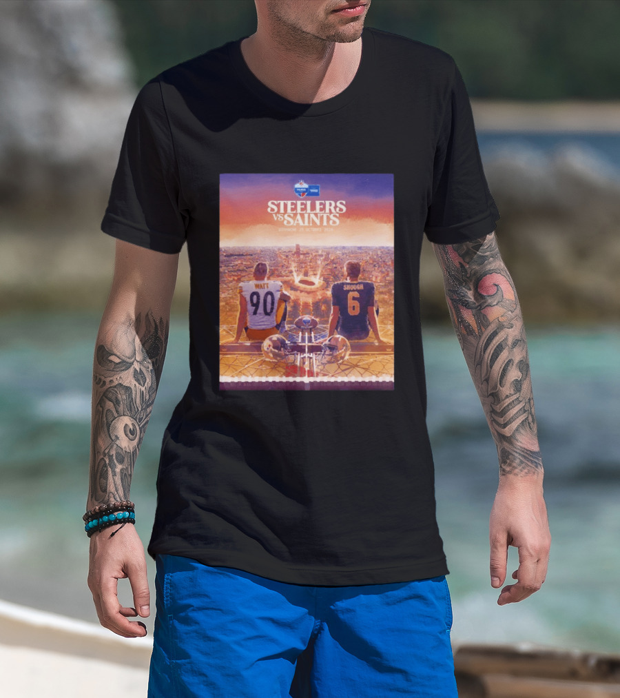 Steelers Vs Saints Paris Game Dimanche 25 Octobre 2026 Watt Shough T-Shirt