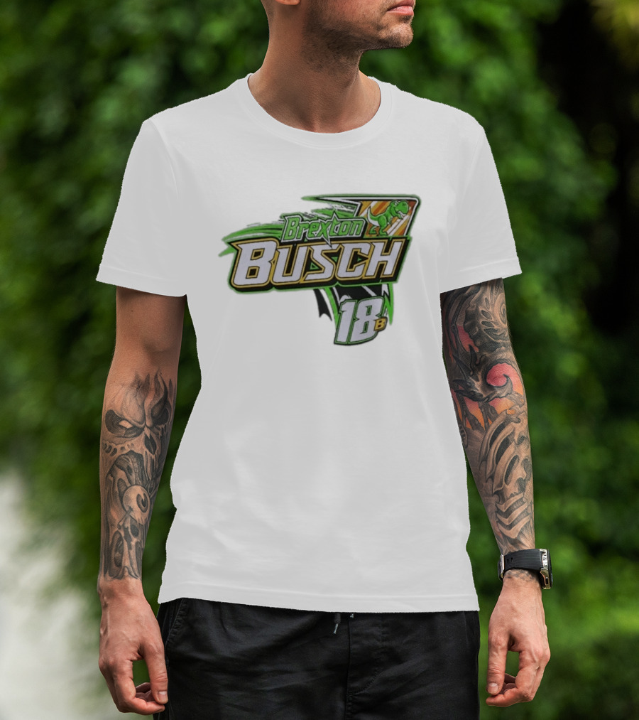 Brexton Busch 18B Dinosaur Racing T-Shirt