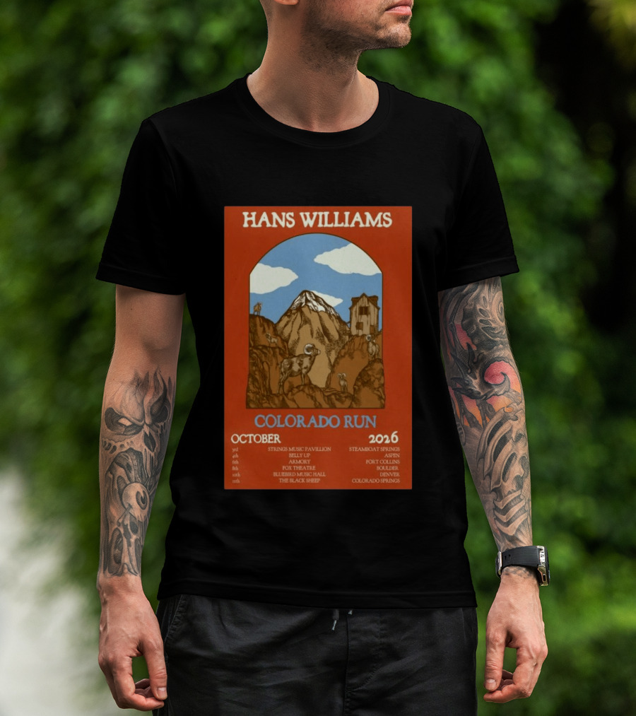 Hans Williams Colorado Run October 2026 Steamboat Springs Aspen Fort Collins Boulder Denver Colorado Springs T-Shirt