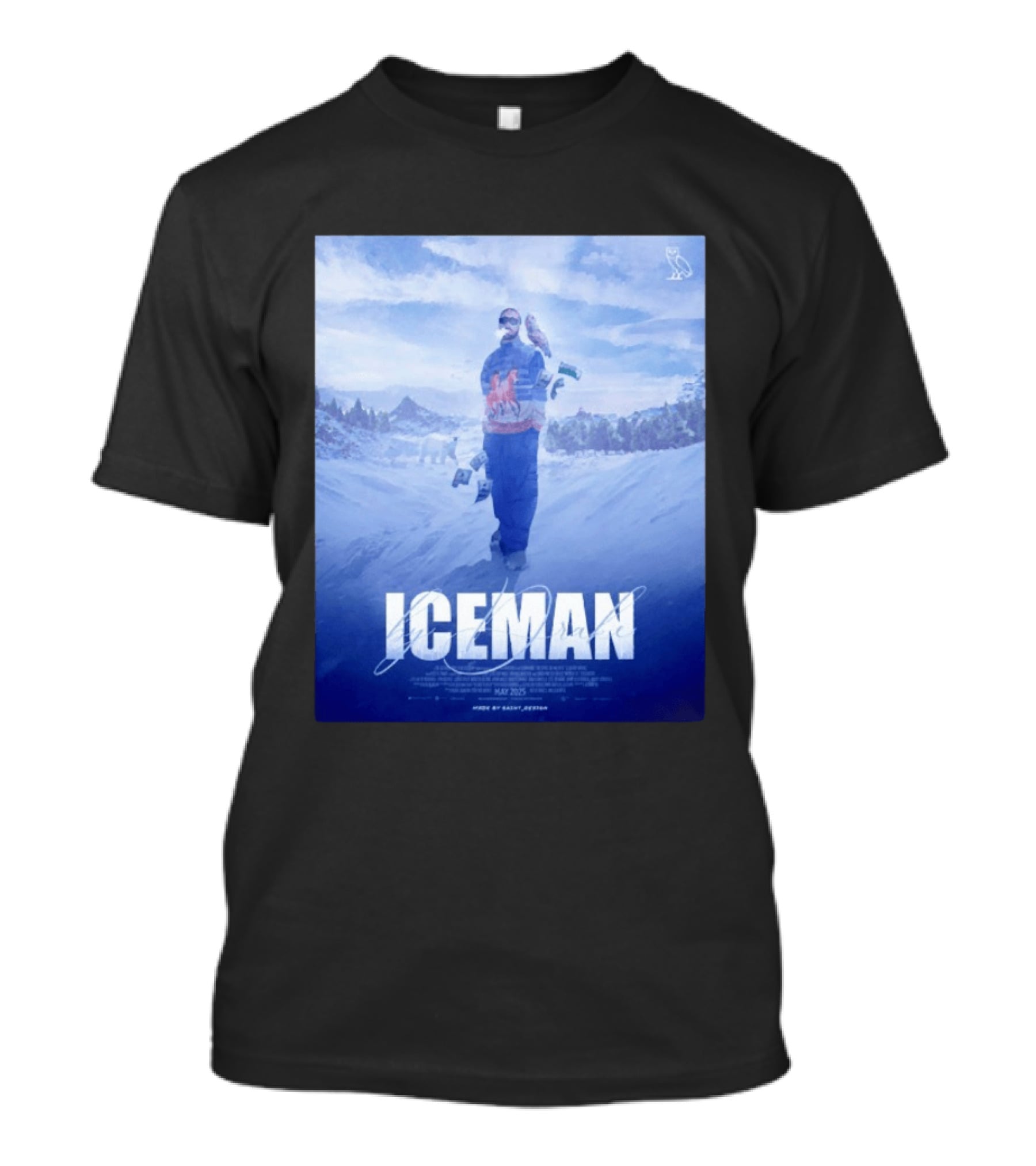 ICEMAN By Drake Featuring Saint Justin OVO Collaboration 2025 Winter Snowy Landscape T-Shirt