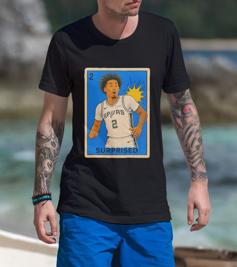 Surprised Dylan Harper Spurs Basketball Card T-Shirt