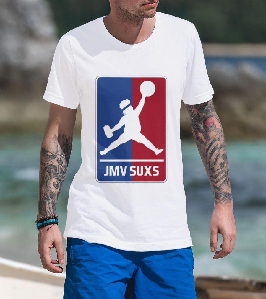 JMV SUXS MLB Jumpman Overweight Baseball Pitcher T-Shirt
