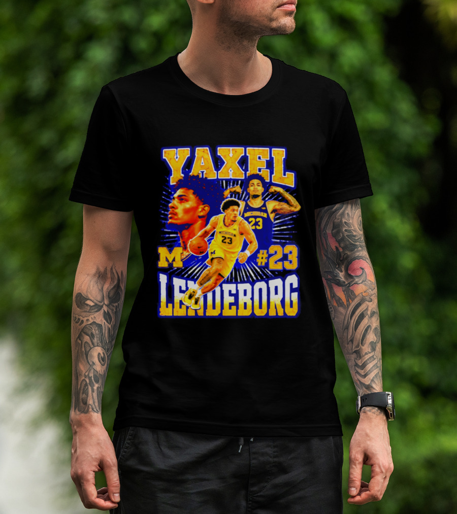 Yaxel Lendeborg Michigan Wolverines M #23 Basketball Player T-Shirt
