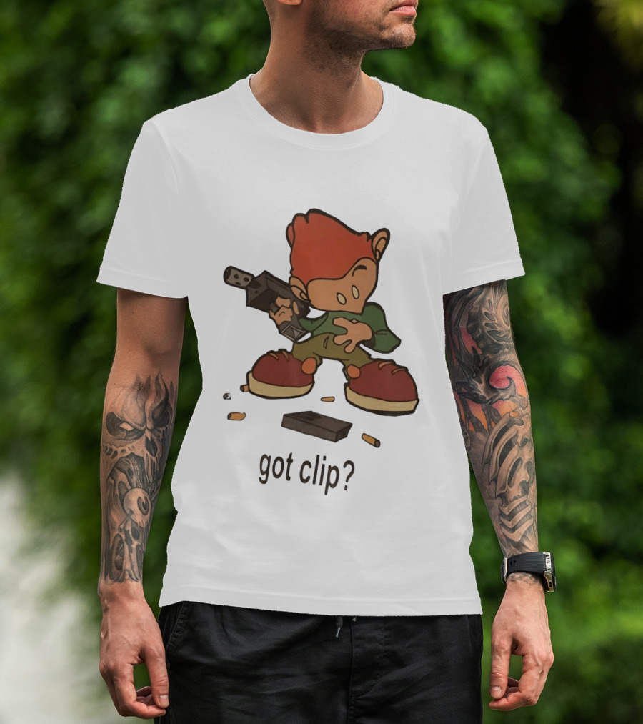Pico Got Clip Gun Ammo Magazine Casings Retro Cartoon T-Shirt