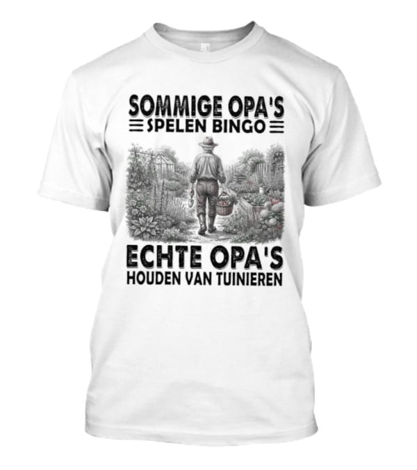 Sommige Opa's Spelen Bingo Echte Opa's Houden Van Tuinieren Tuinman Silhouet Achtergrond T-Shirt