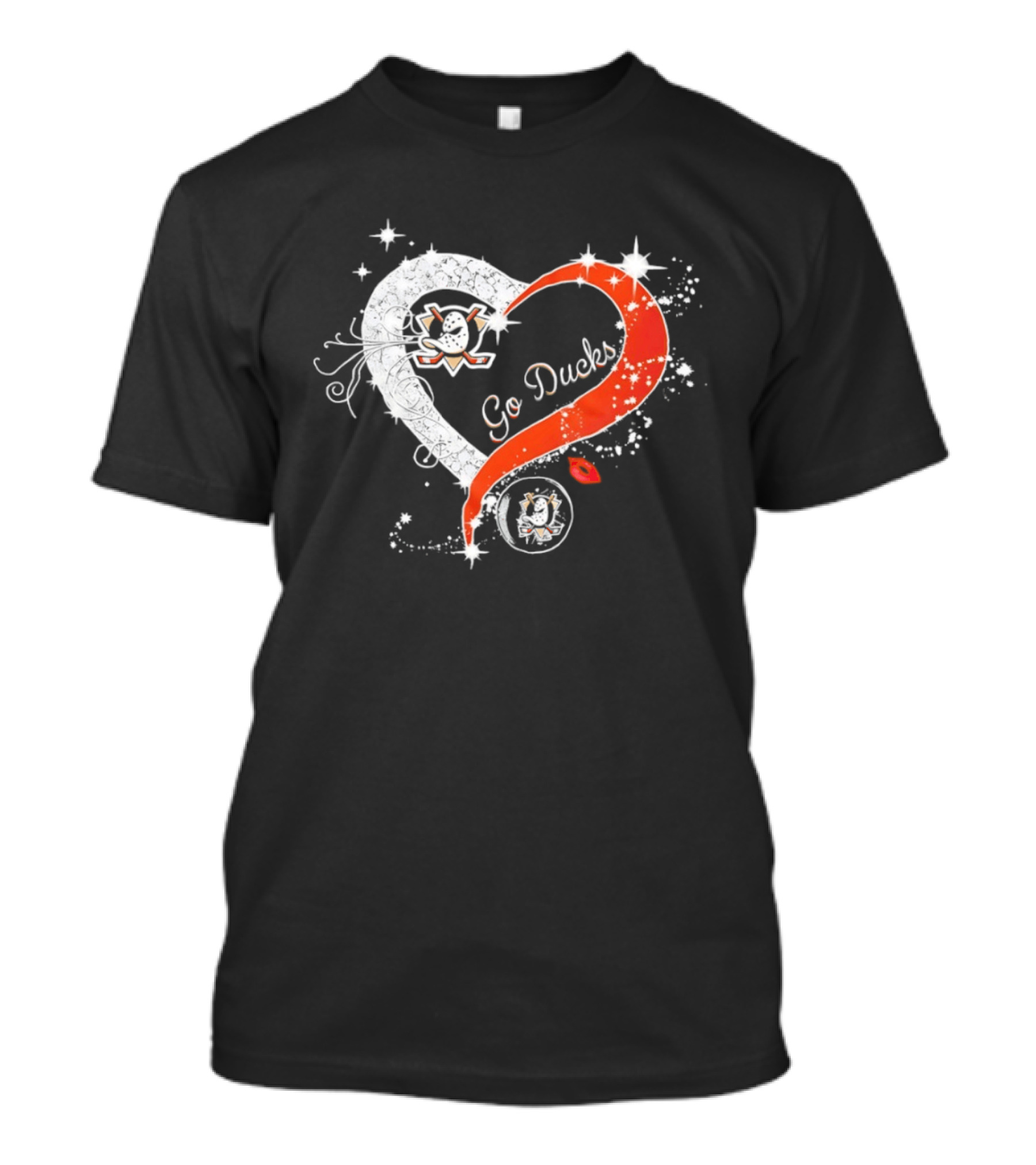 Anaheim Ducks 2026 Go Ducks Heart Motif T-Shirt