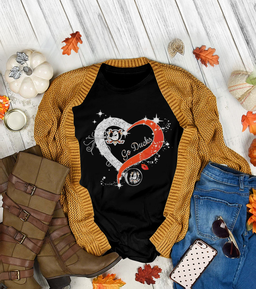 Anaheim Ducks 2026 Go Ducks Heart Motif T-Shirt