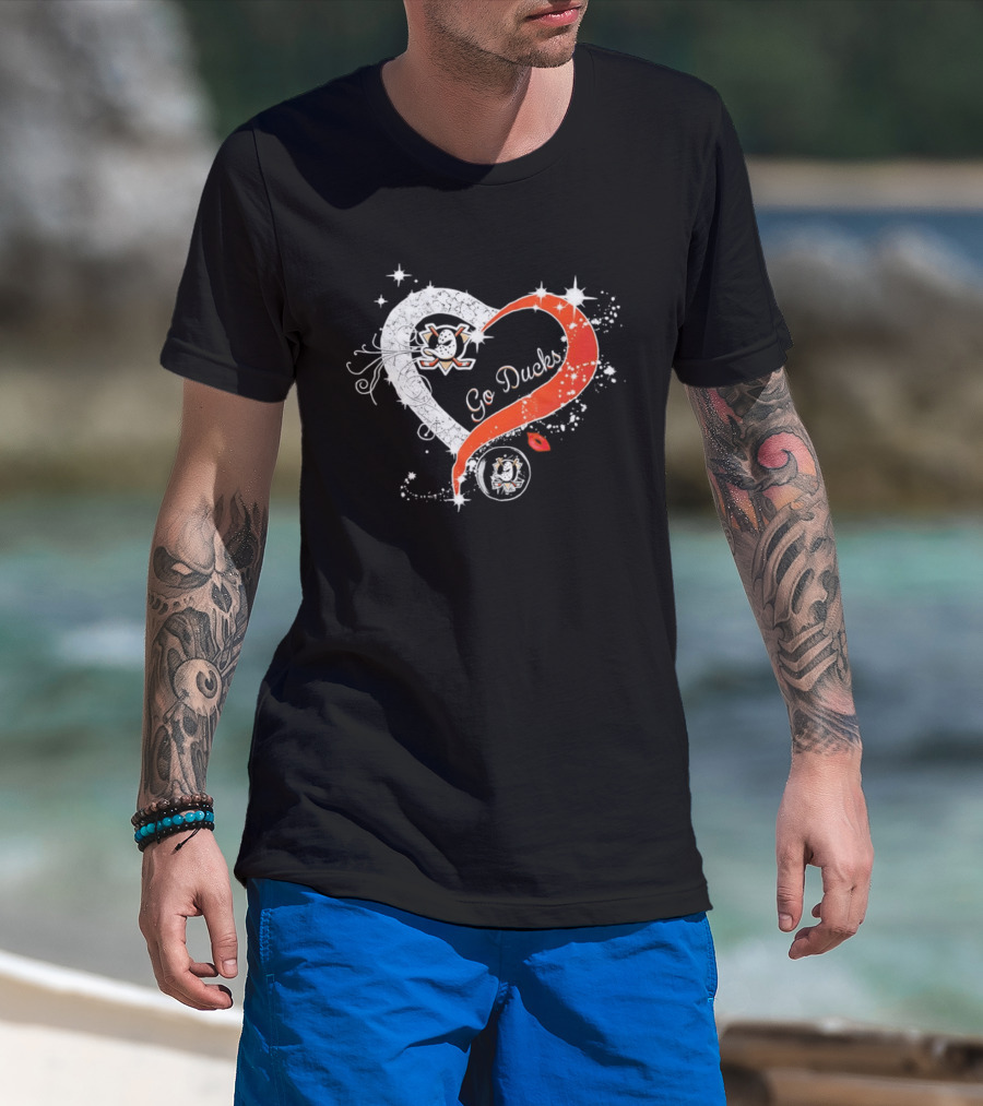Anaheim Ducks 2026 Go Ducks Heart Motif T-Shirt