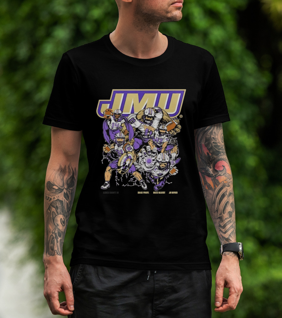 JMU Marvel Super Hero James Madison Dukes Football Team T-Shirt