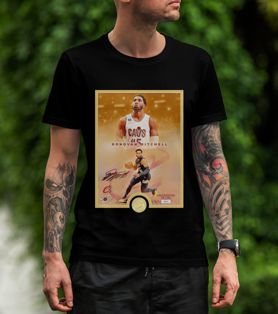 Donovan Mitchell Cleveland Cavaliers Limited Edition Bronze Coin Photo Mint T-Shirt
