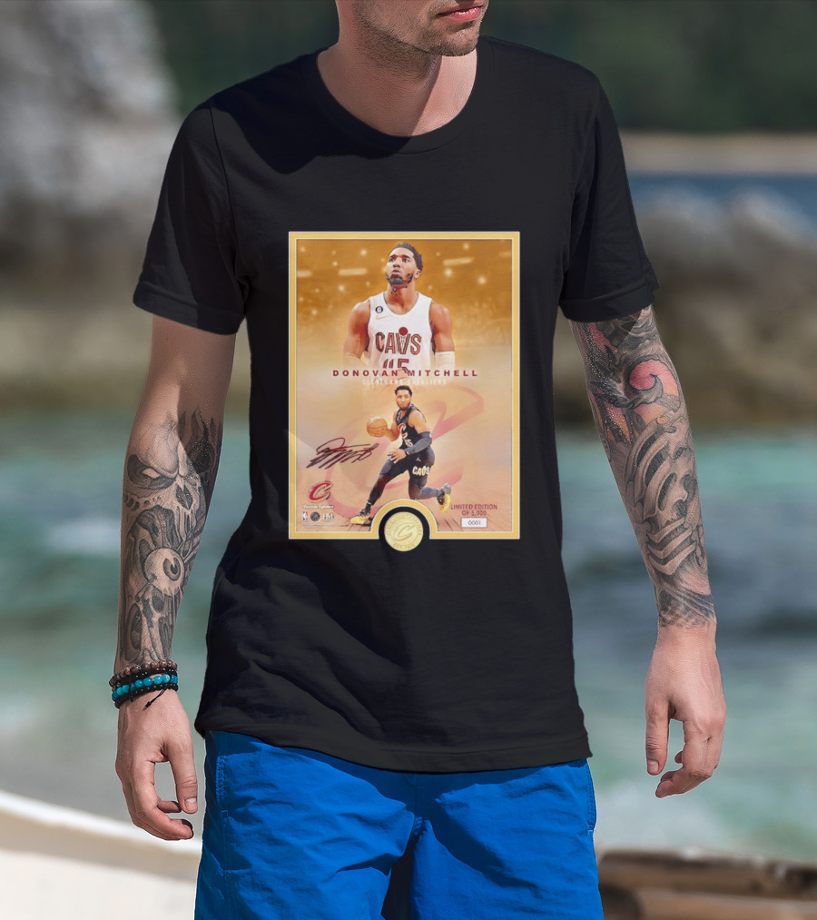 Donovan Mitchell Cleveland Cavaliers Limited Edition Bronze Coin Photo Mint T-Shirt