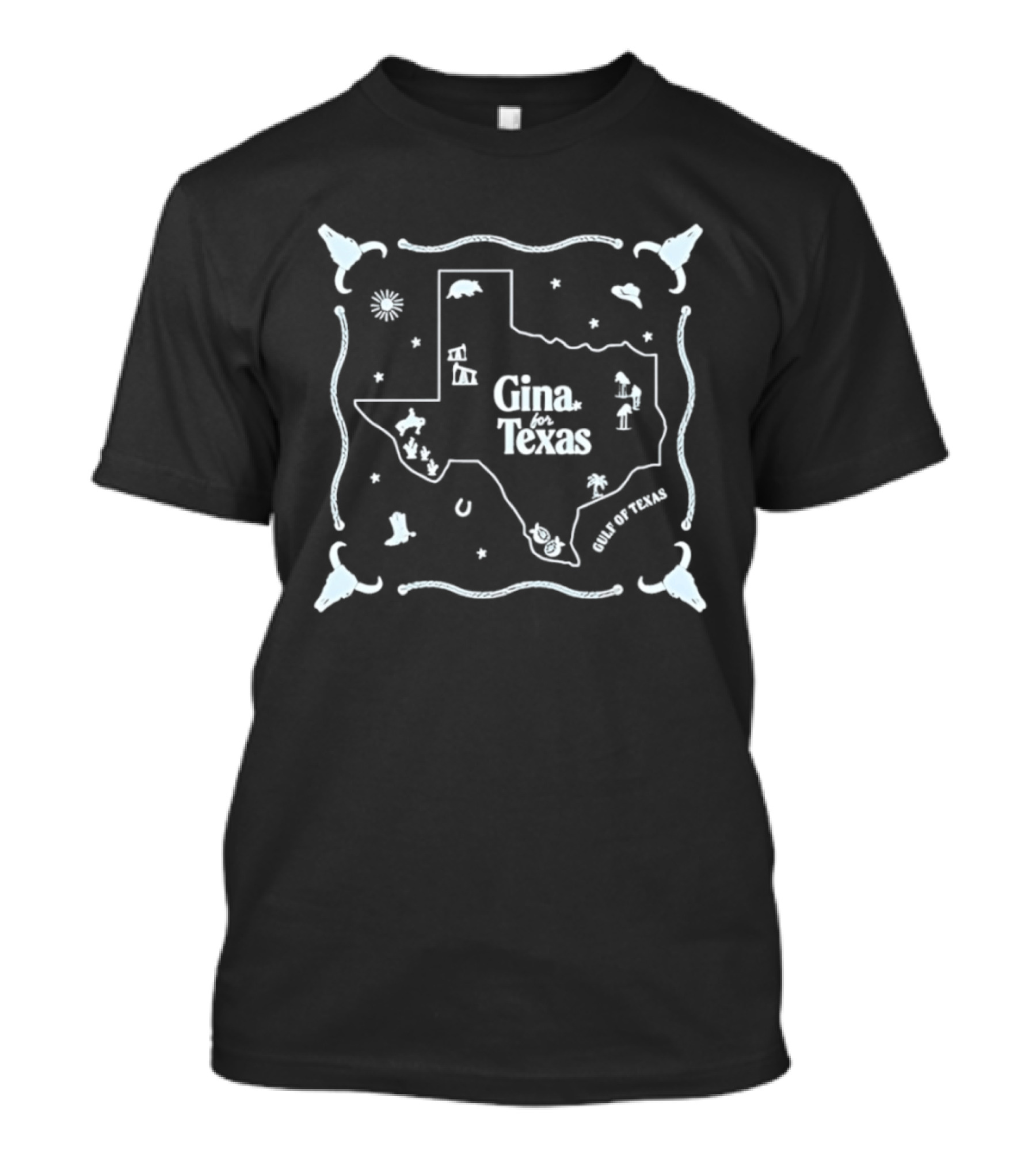 Texas State Map Gina For Texas Stars And Boots T-Shirt