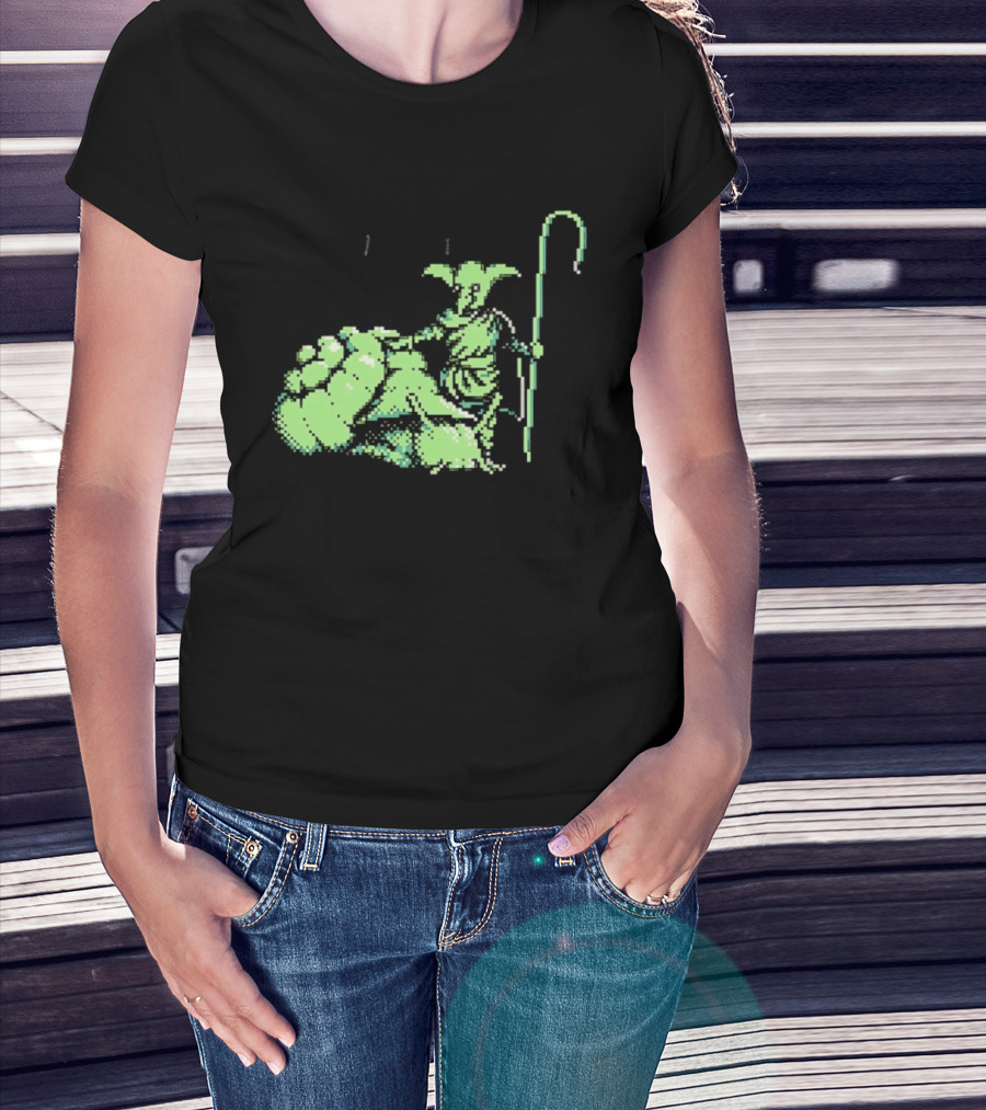 Goblin Shepherd With Staff Pixel T-Shirt