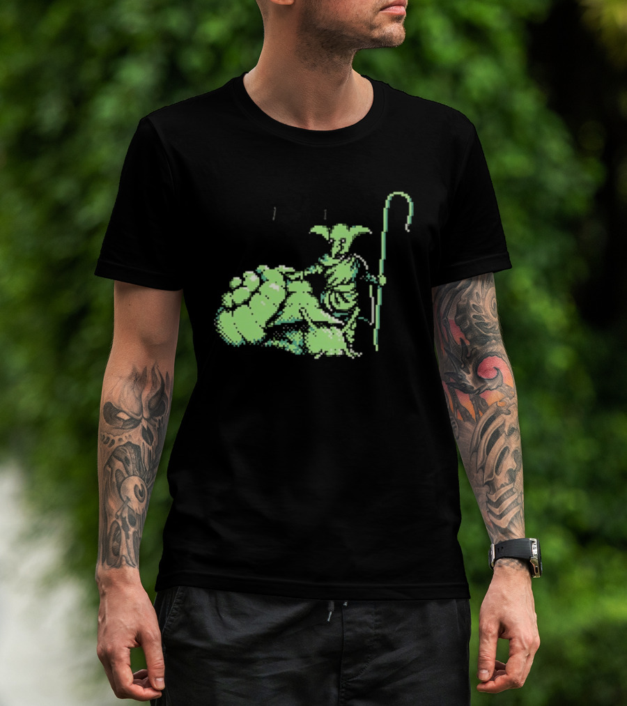 Goblin Shepherd With Staff Pixel T-Shirt