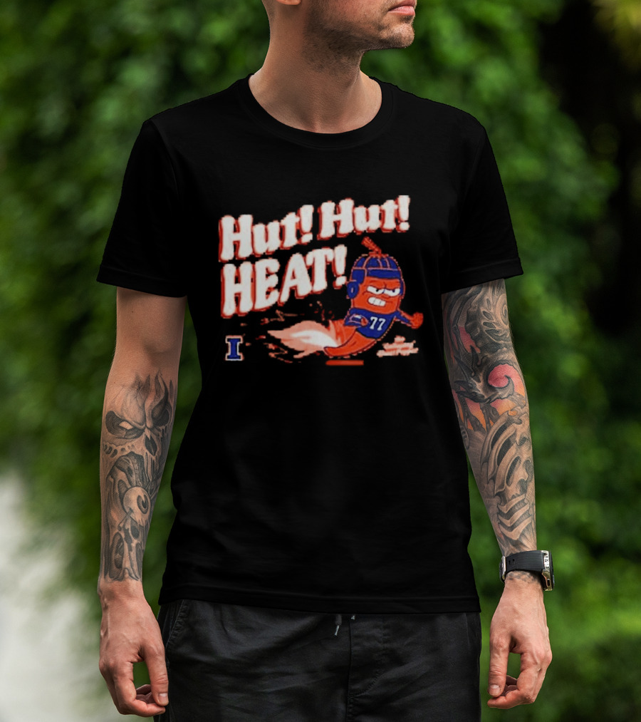 Illinois Galloping Ghost Pepper Hut Hut Heat Football 77 T-Shirt