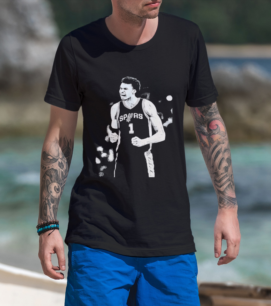 Victor Wembanyama Spurs Number 1 Basketball Jaelen Molina T-Shirt