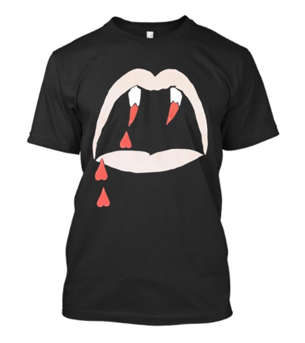 Saint Laurent AW14 Bloodluster Vampire Teeth And Blood Drops T-Shirt
