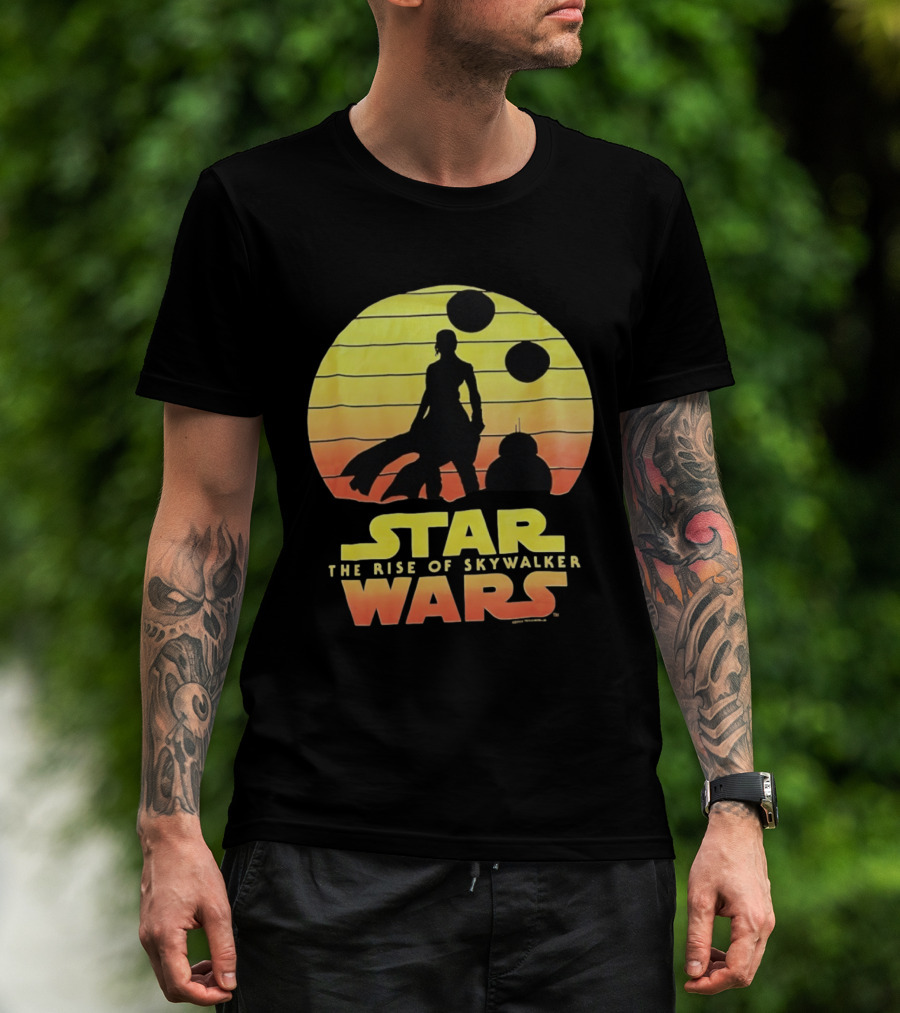 Star Wars The Rise Of Skywalker Silhouette Sunset Scene T-Shirt