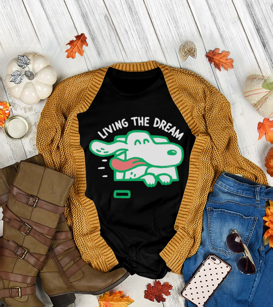 Living the Dream Dog Joyfully Enjoying Car Ride with Head Out the Window T-Shirt