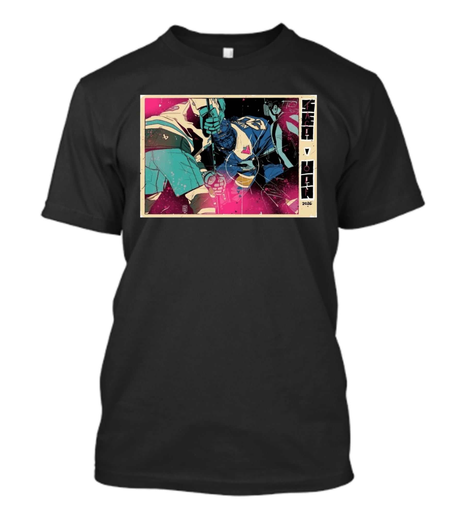 Face Off 2026 Intense Ice Hockey Action T-Shirt