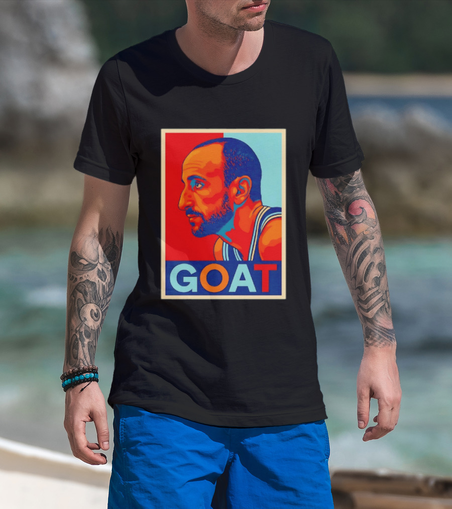 Manu Ginobili GOAT San Antonio Spurs 20 Retro Pop T-Shirt