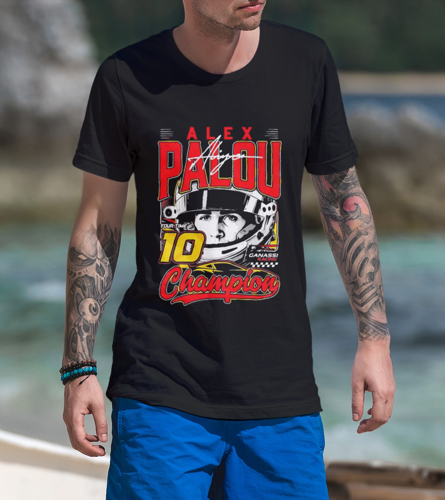 Alex Palou 10 Champion Racing Helmet Signature T-Shirt