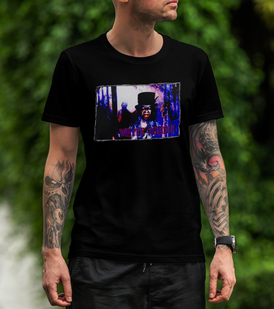 White Zombie Horror Aesthetic Band Cover T-Shirt