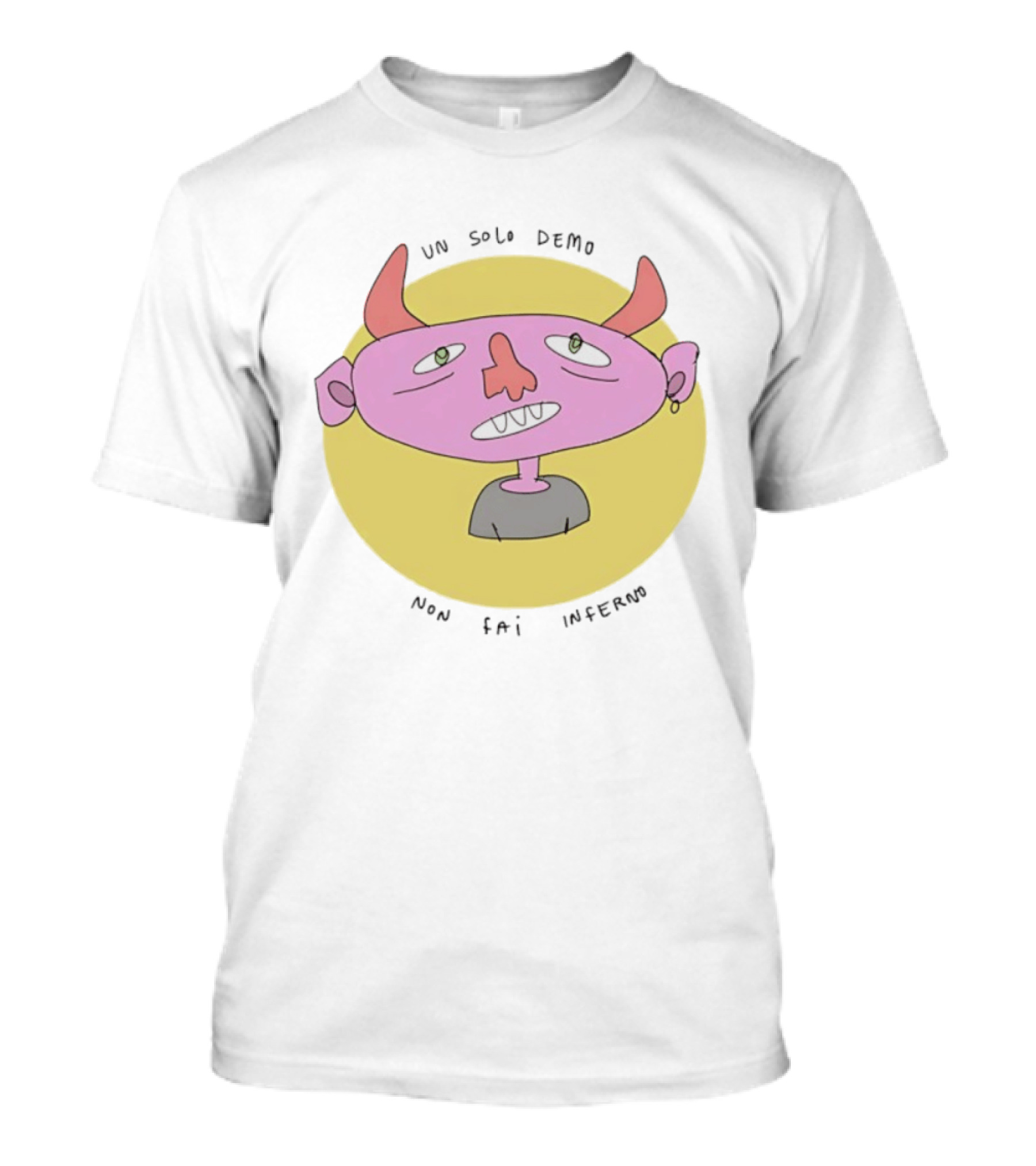 Un Solo Demo Non Fai Inferno Cartoon Character With Horns T-Shirt