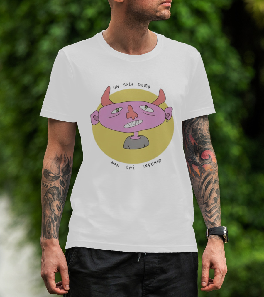 Un Solo Demo Non Fai Inferno Cartoon Character With Horns T-Shirt