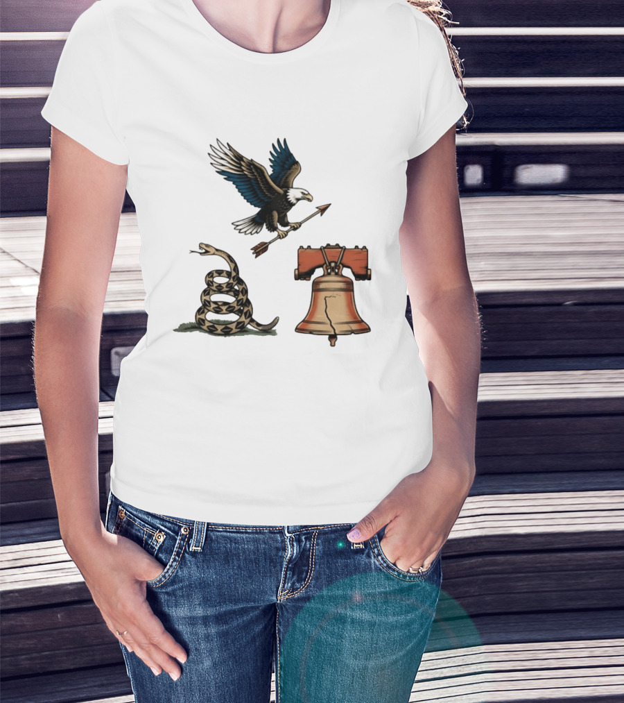 Guardians Of Freedom Eagle Snake Liberty Bell Arrow T-Shirt