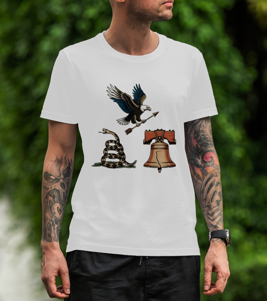 Guardians Of Freedom Eagle Snake Liberty Bell Arrow T-Shirt