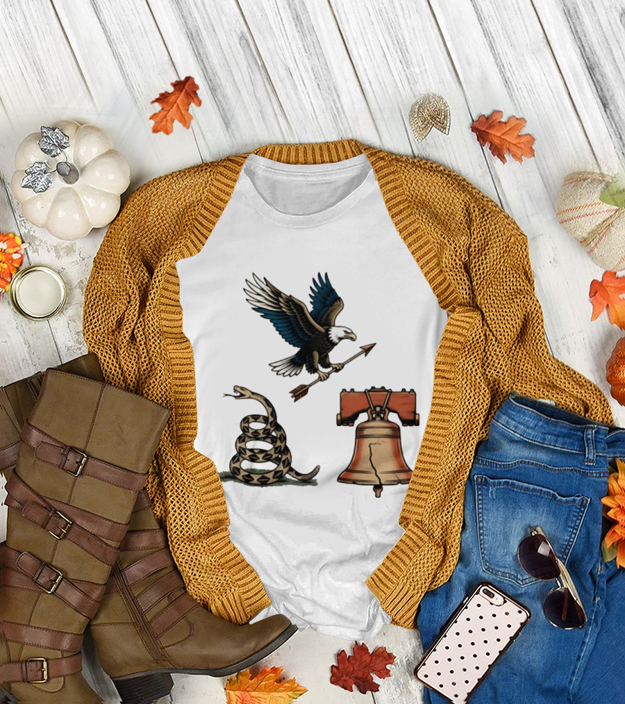 Guardians of Freedom Eagle Snake Liberty Bell Arrow T-Shirt