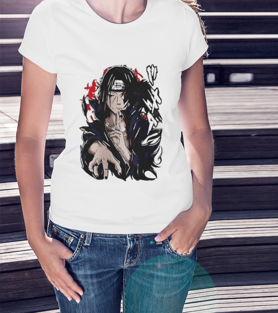 Itachi Uchiha Akatsuki Mangekyo Sharingan Raven Naruto Shippuden Anime T-Shirt