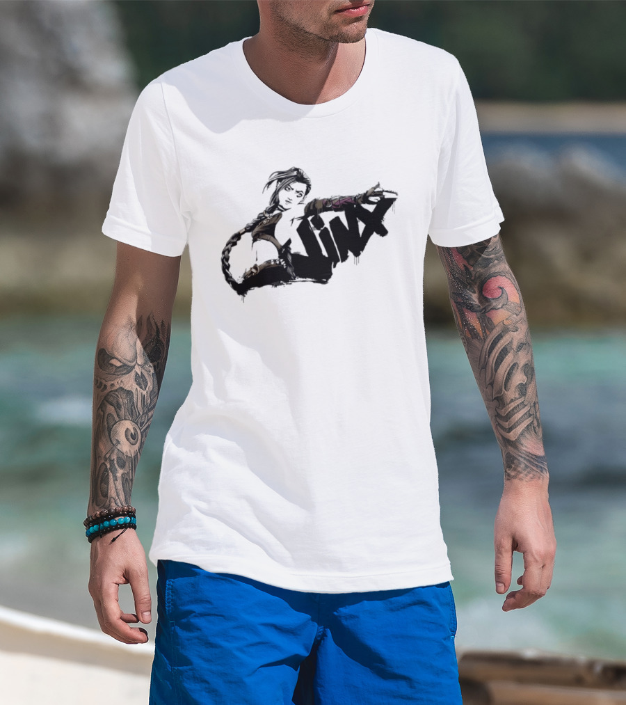 Arcane Jinx League Of Legends Season 2 Graffiti Spray Paint T-Shirt