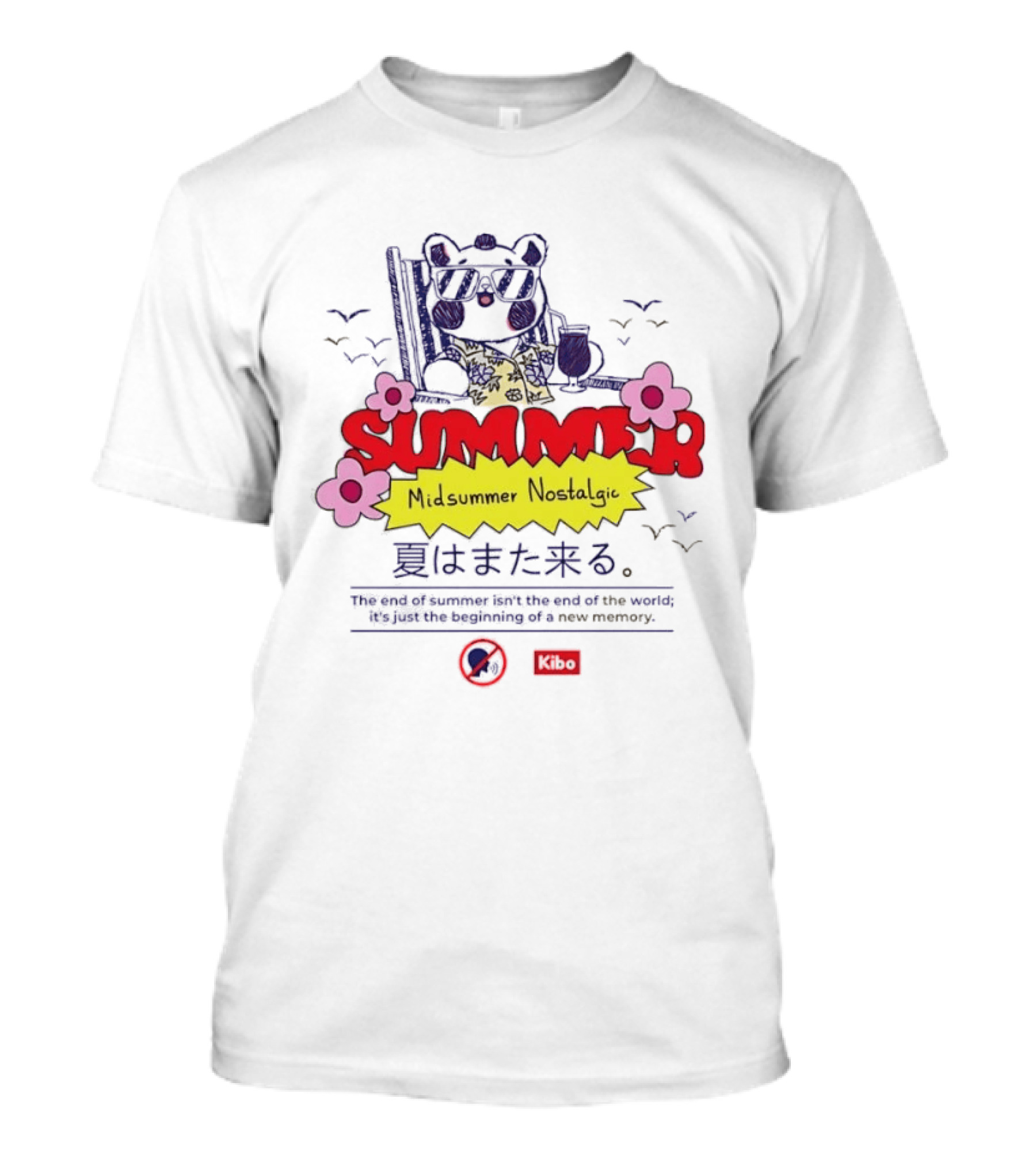 Kibo Chill Bear Midsummer Summer Nostalgic 2026 Vacation T-Shirt