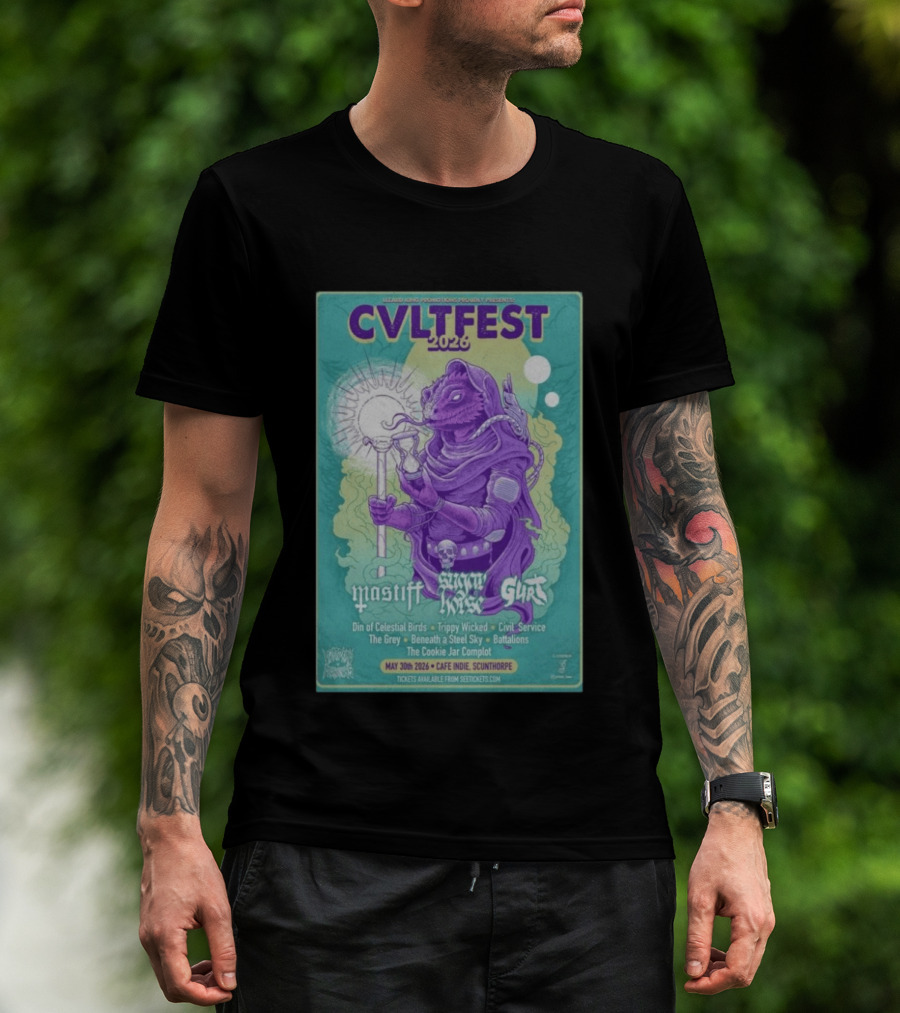 CVLTFEST 2026 Café INDIEpendent Scunthorpe May 30 Tour Featuring Mastiff Snow Gurt T-Shirt