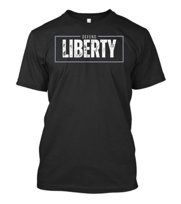 Defend Liberty Bold Text Composition T-Shirt