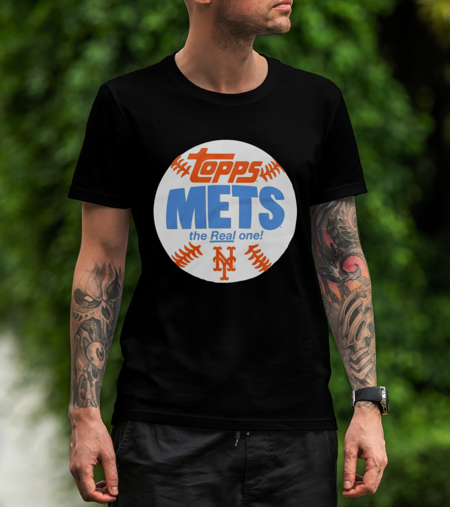 New York Mets Topps The Real One Baseball Shape T-Shirt