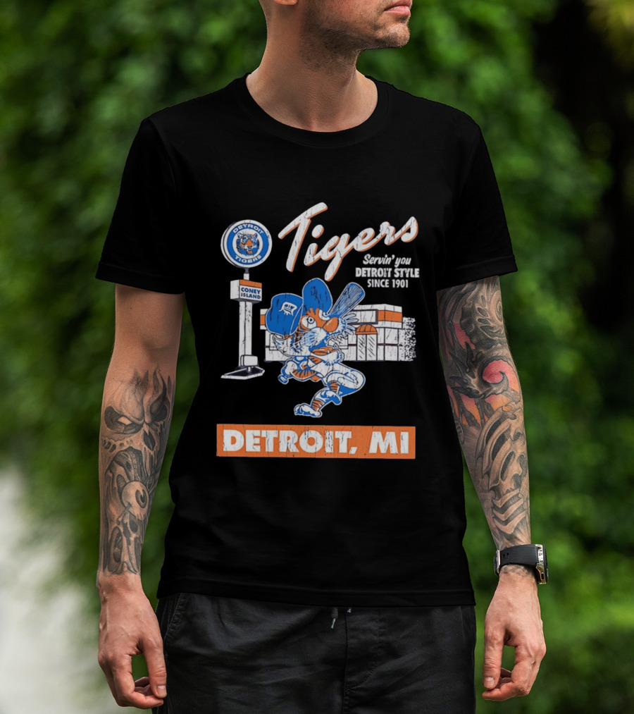 Detroit Tigers Coney Island Servin' You Detroits Since 1901 Detroit MI T-Shirt