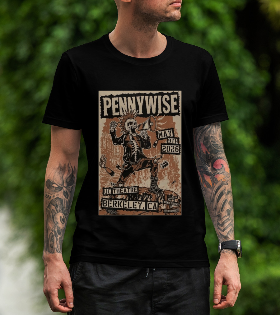 Pennywise UC Theatre Berkeley May 9 2026 Event T-Shirt