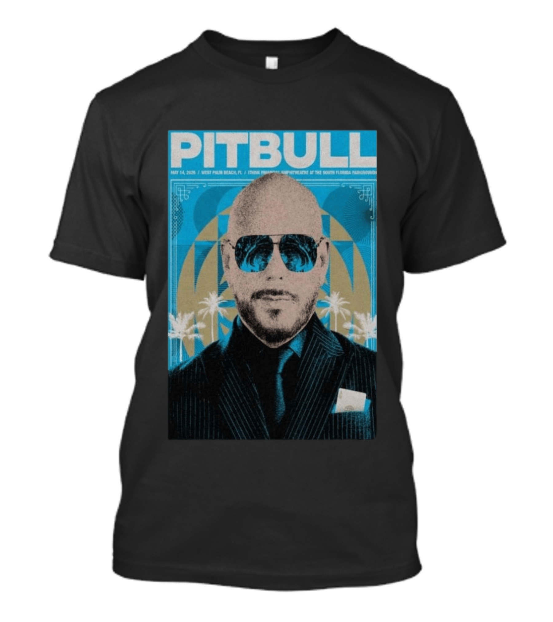Pitbull West Palm Beach FL May 14 2026 ITHINK Financial Amphitheatre Tour South Florida Fairgrounds T-Shirt