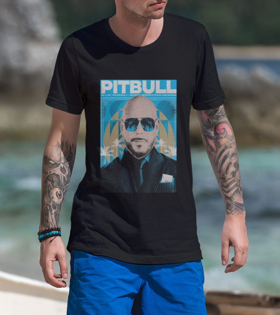 Pitbull West Palm Beach FL May 14 2026 ITHINK Financial Amphitheatre Tour South Florida Fairgrounds T-Shirt